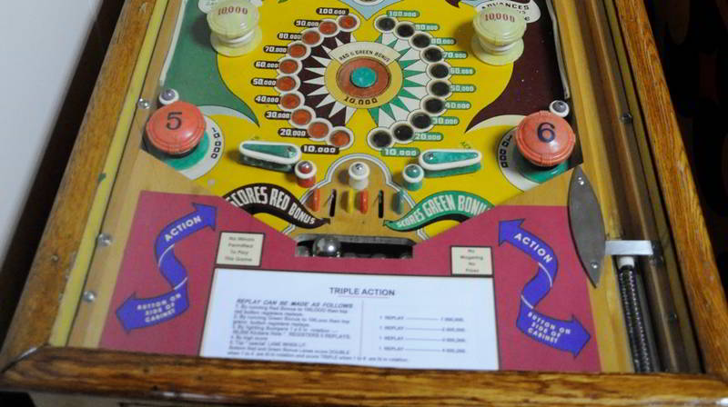 Genco Triple Action pinball machine
