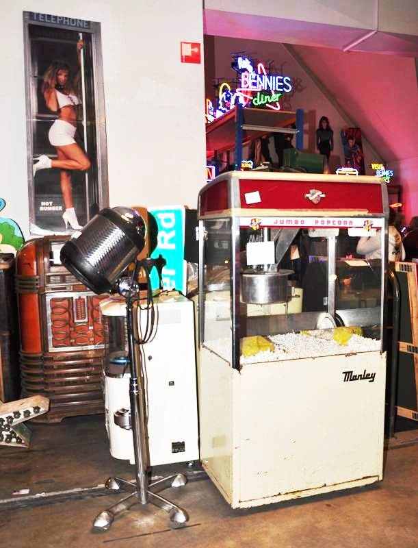 Manley popcorn machine, hot telephone poster