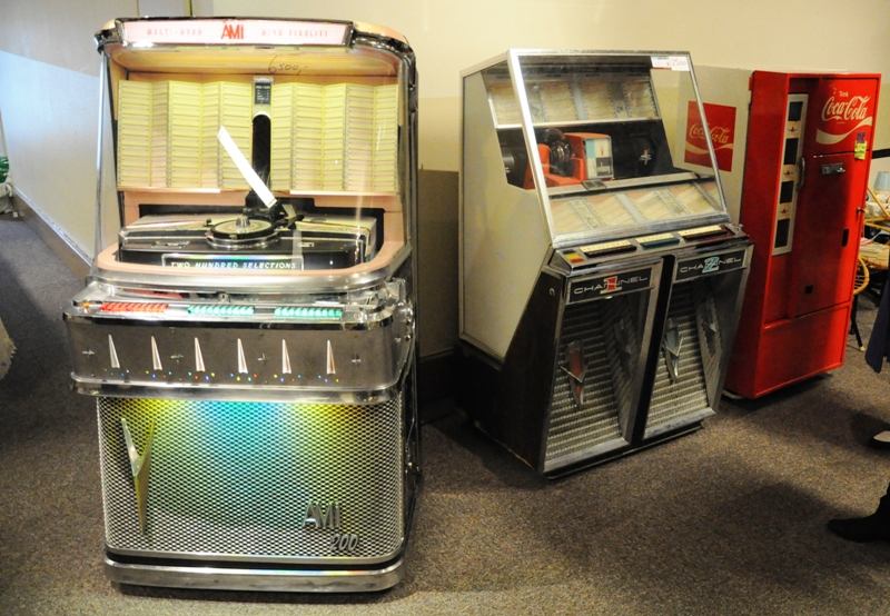 Ami jukebox and coca cola machine